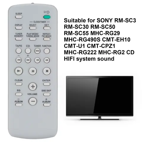 Replacement Remote Remote Control Replacement  Plastic Portable Remote Control for RM‑SC3 RM‑SC30 CD HIFI System