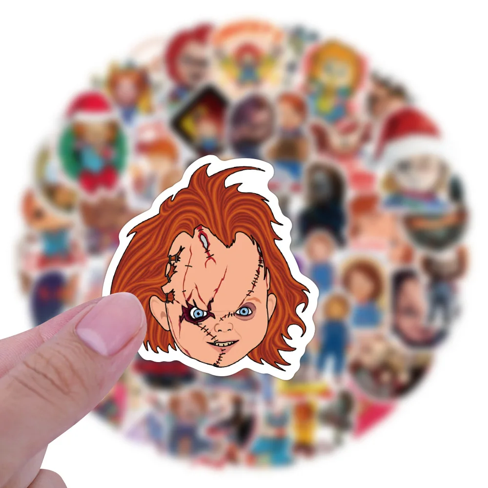 63PCS Chucky Stickers  Horror Hallowee DIY Sticker Laptop Car Laptop Skateboard Motorcycle Decorative Sticker Toys