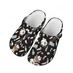 Nurse Clogs Flats Operating Shoes Beach Hollow Sandals Casual for Men Women Cartoon Medical Bear Pattern Slippers Custom