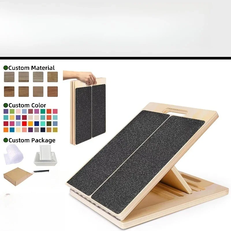 Portable calf stretch squat calf stretcher physiotherapy equipment wooden inclined plate