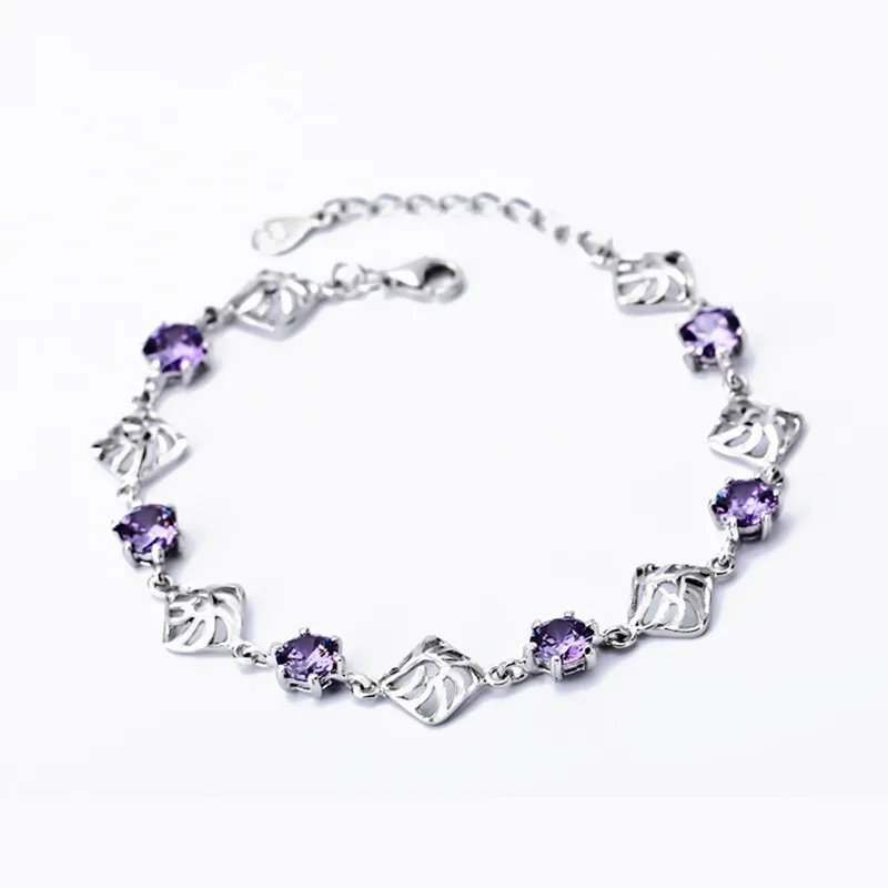 

Cheap Price Exclusive Silver 925 Jewelry Amethyst Gemstone Bracelet
