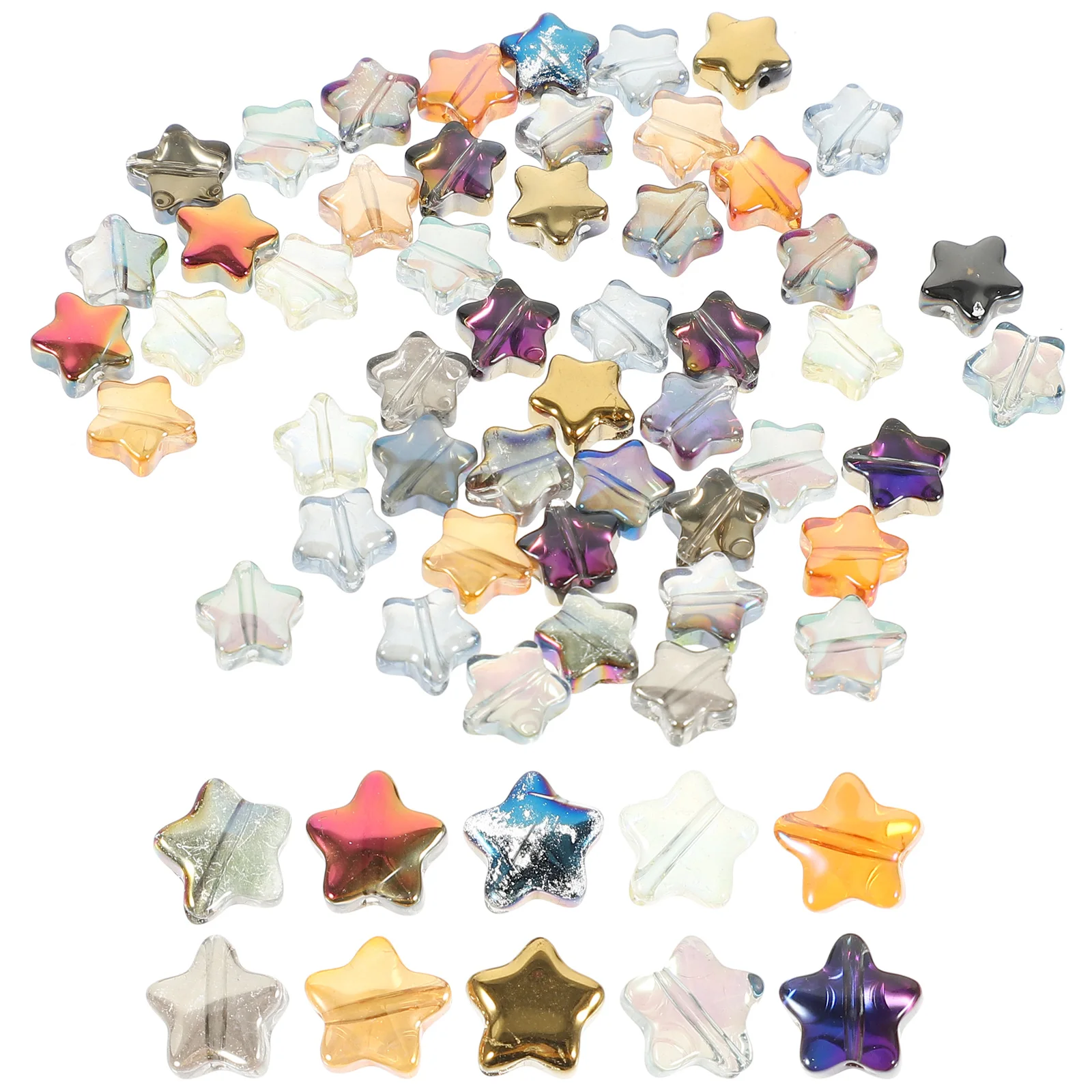 

200 Pcs Five-pointed Star Beads Glass Spacer DIY Jewelry Making Necklace Bracelet Craft Supplies Popular Accessories