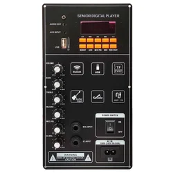 Panneau amplificateur de danse carré, haut-parleur, prise en charge Bluetooth AUX, carte TF, u-disk statique, 6-12 pouces, 12V, 110 V, 220 W