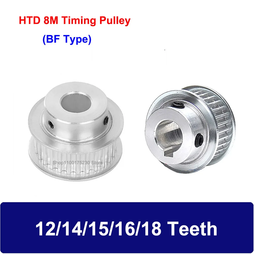 HTD 8M Synchronous Timing Pulley 12T-18T Bore 8-20mm Teeth Pitch 8mm Slot Width 27mm 32mm For 25mm 30mm 8M Timing Belt