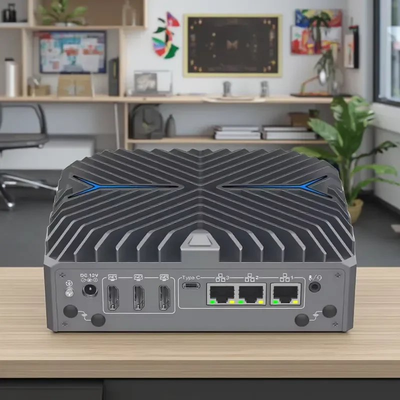 

14th Gen Core Ultra Barebone Mini PC DDR5 32GB 3xIntel i226-V LAN 4 Display Support AI Boost