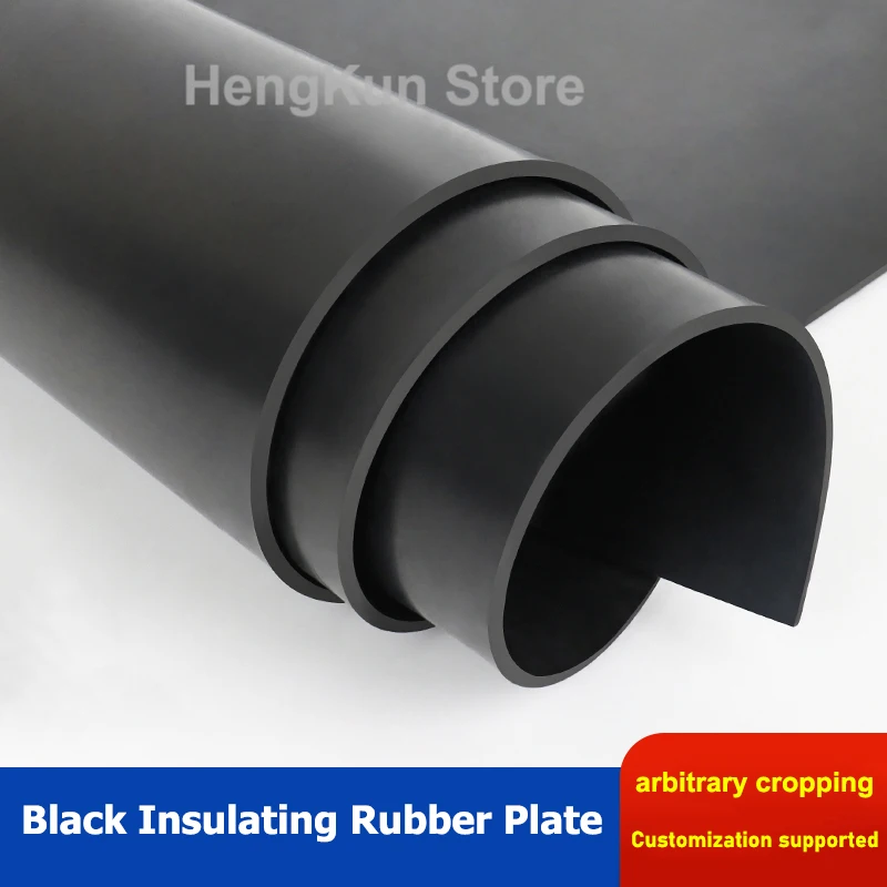 1pc Black Solid Rubber Gasket, Damping Pad, Marine Gasket, Wear-Resistant, Non-slip Insulating Rubber Plate, Thickness 1-10mm