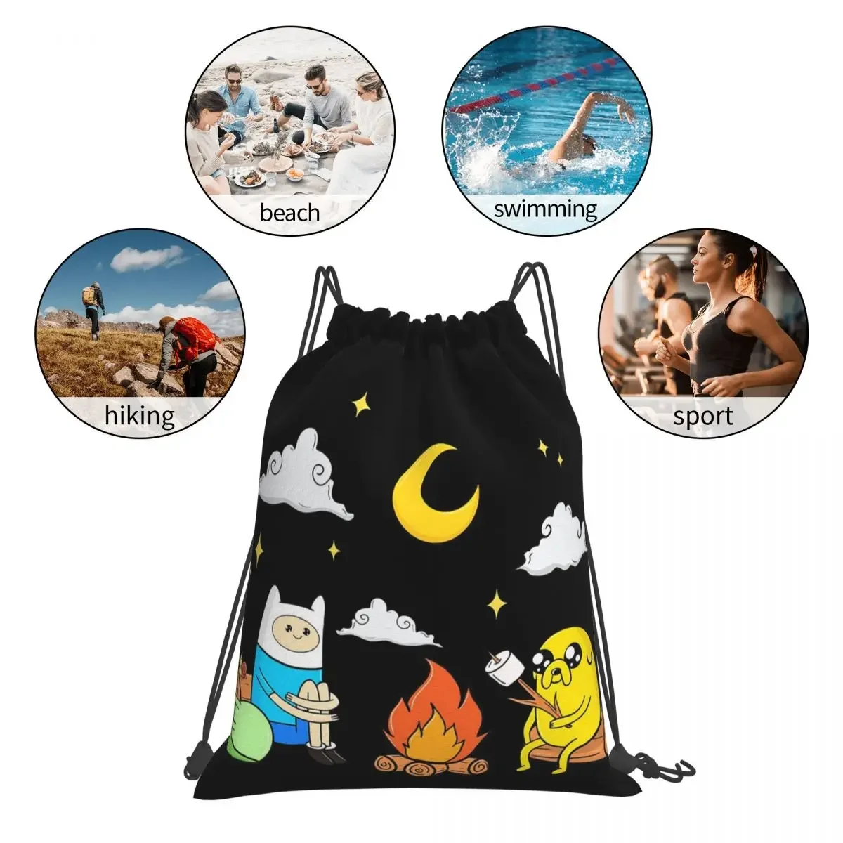 Come Along With Me Backpacks Casual Portable Drawstring Bags Drawstring Bundle Pocket Storage Bag BookBag For Travel Students