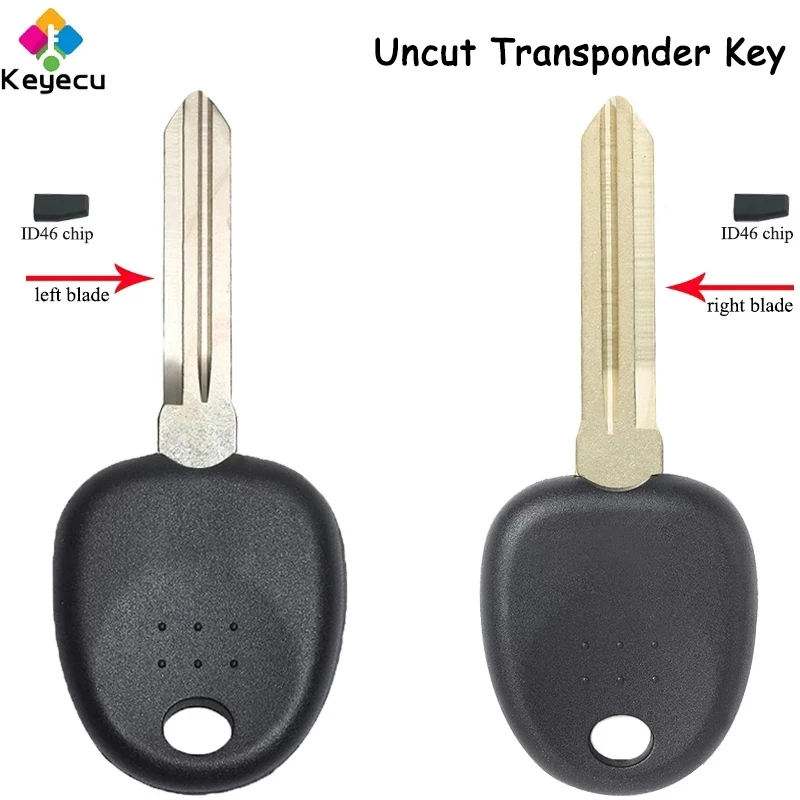 

KEYECU Uncut Ignition Transponder Car Key With ID46 Chip Left/ Right Blade for Hyundai Coupe Tucson Elantra Accent Santa Fe i10