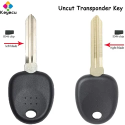 KEYECU Uncut Ignition Transponder Car Key With ID46 Chip Left/ Right Blade for Hyundai Coupe Tucson Elantra Accent Santa Fe i10