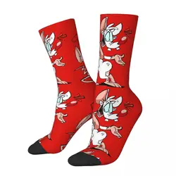 Happy Funny Men's Compression Socks Doubt Retro Harajuku Pinky and the Brain TV Hip Hop Novelty Seamless Crew Crazy Sock