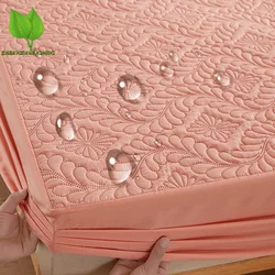 Waterproof Fitted Sheet Breathable Antibacterial Mattress Protector Cover with Elastic Band Machine Washable Quilted 90/120cm