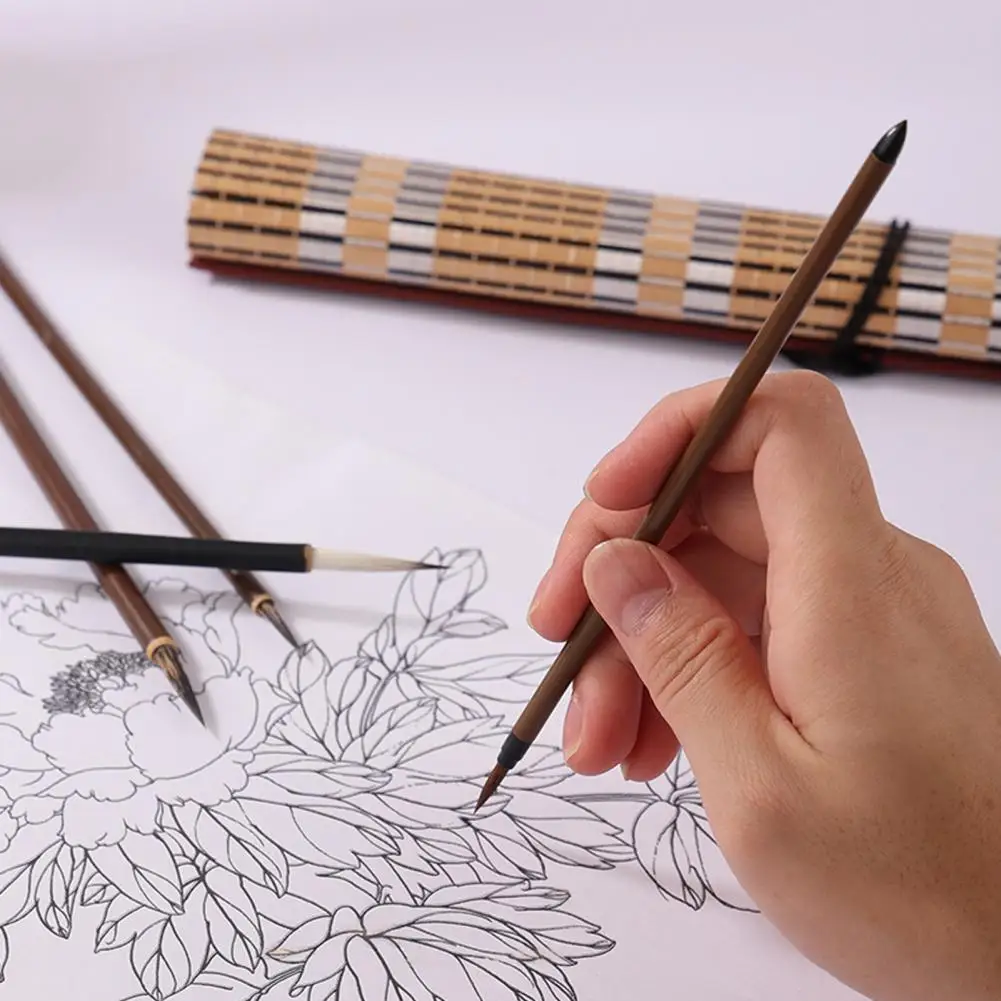 Ensemble de pinceaux chinois pour la pratique de la calligraphie et de la peinture, stylo d'interconnexion, ensemble d'écriture, encre Sumi, dessin, fournitures scolaires, bambou, 1 ensemble