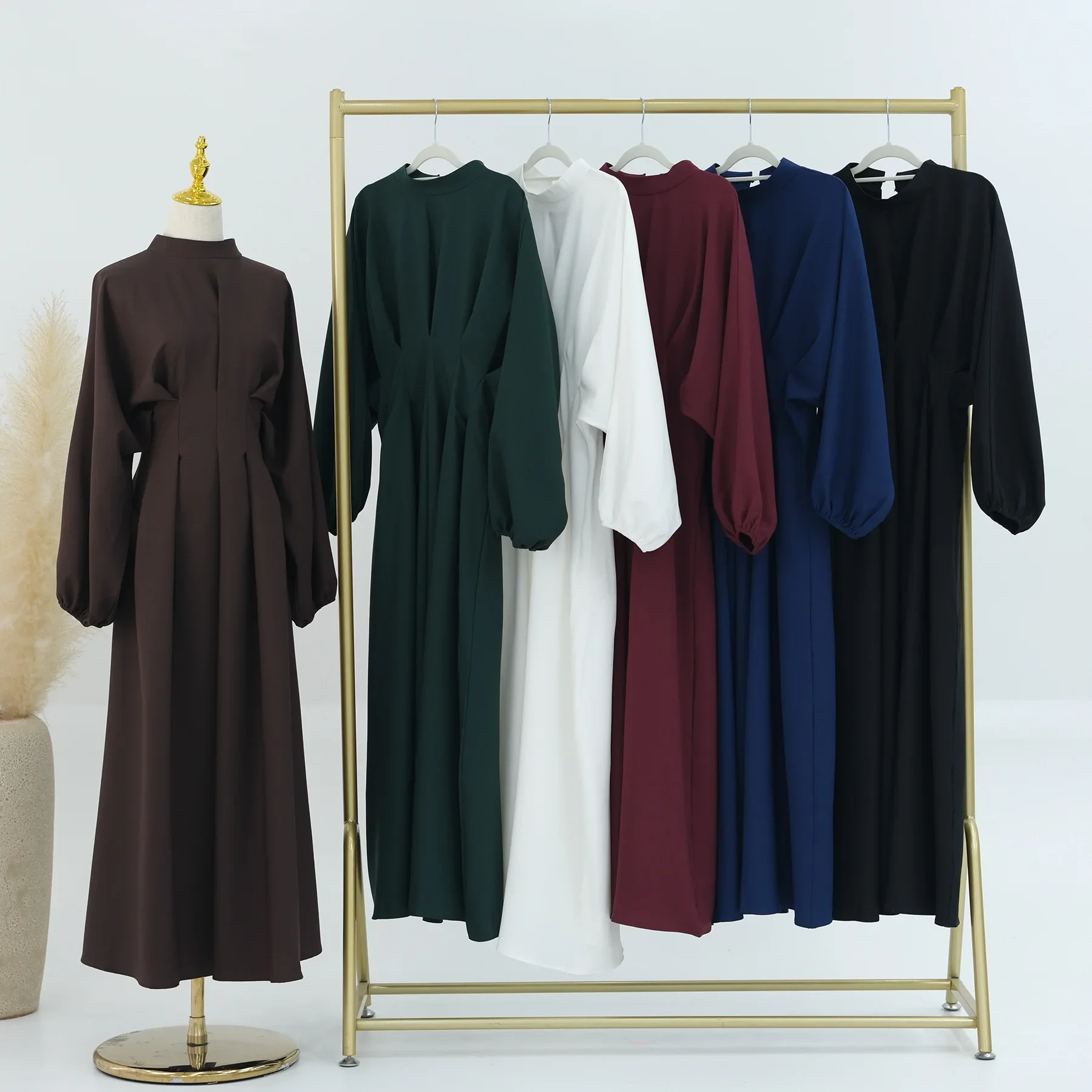 Muslimischen Modest Kleid Kaftan Gebet abaya Ramadan Leinen Abaya Dubai Türkei Islam Kleidung Frauen Kebaya Robe Arabe Femme Musulmane