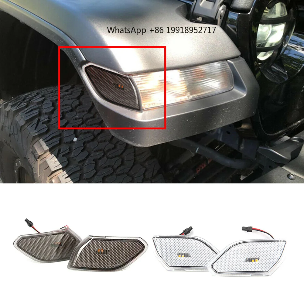 

Car Front Side Markers Amber LED Lights For wrangler JL 2018 2019 2020 Smoke Shell/Clear Shell