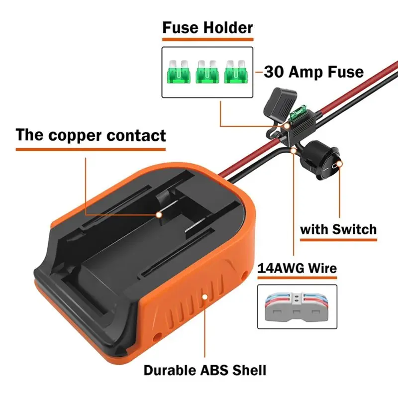 [NEWA76K!】 For Cordless Convenience Tools Compatible-Portable Battery Connector For Black& Decker 18V Outdoor Power Adapter