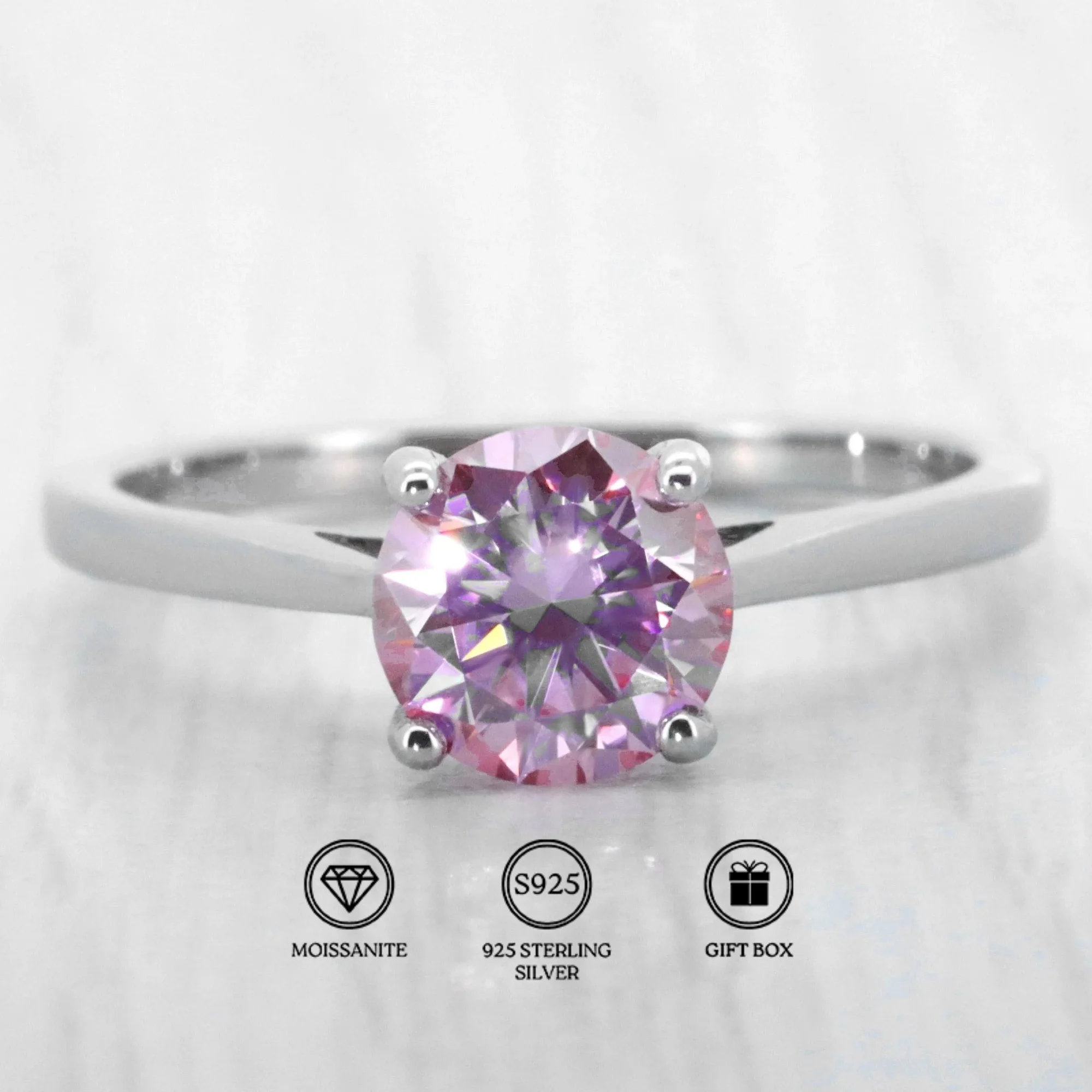 1pc 2/3Carat Moissanite Ring, Graceful and Ideal Present for Engagement and Wedding Anniversary.