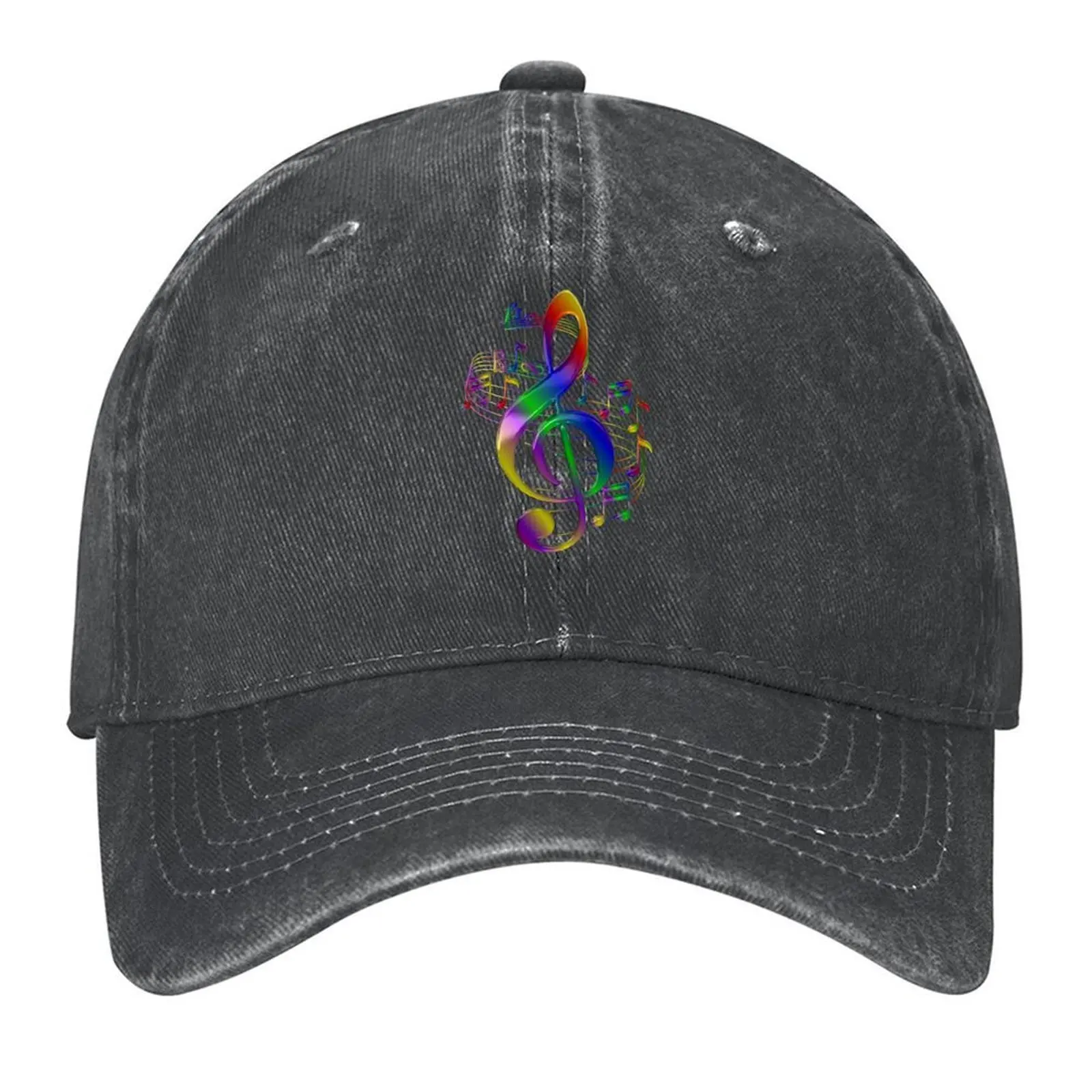

Colorful Treble Clef With Music Notes Baseball Cap summer hat Icon Rugby winter hats for men Women's Golf Wear Men's
