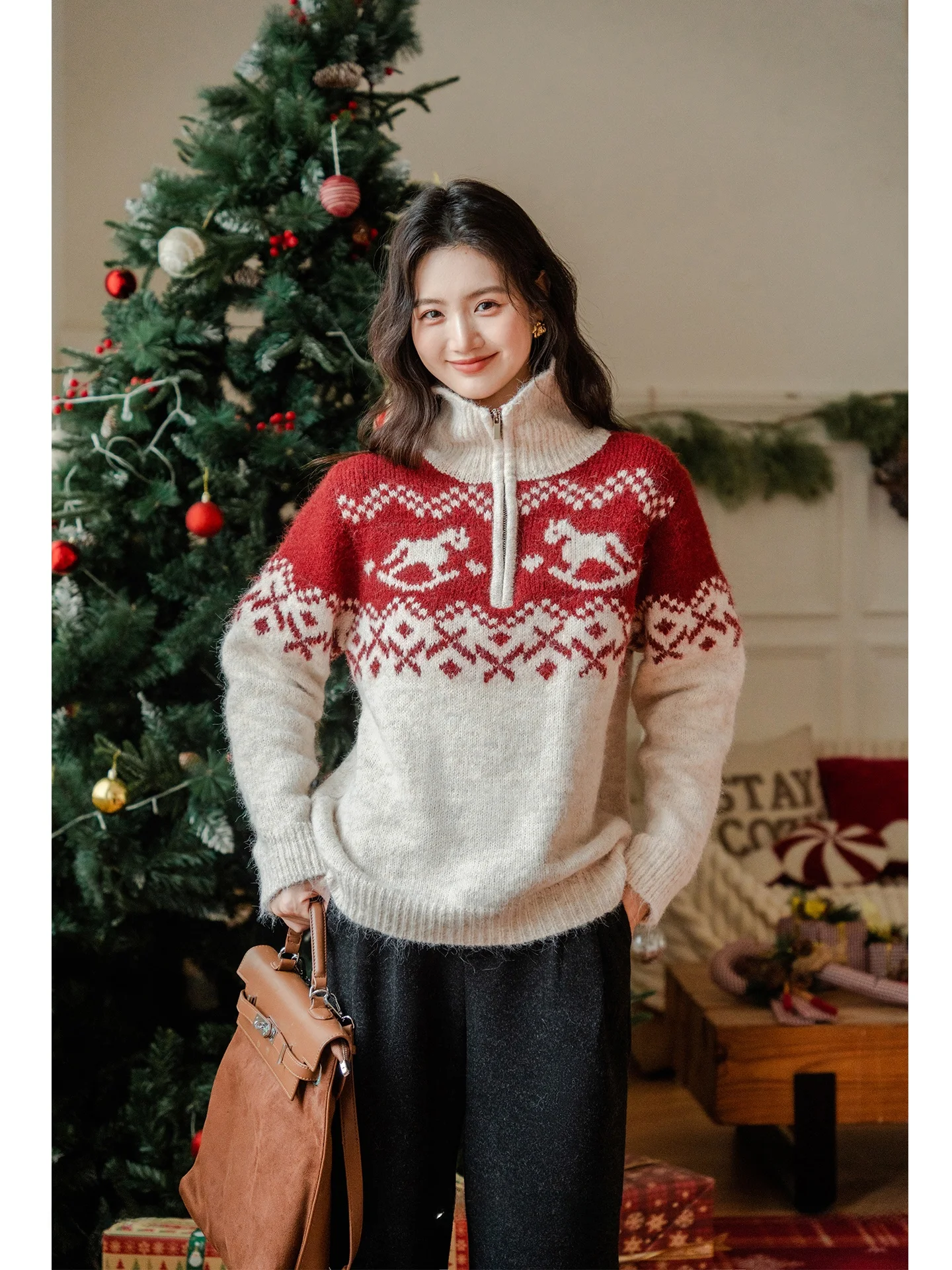 

Свободный вязаный свитер на тему Cisas для женщин с дизайном на молнии, зимняя верхняя одежда, верхняя одежда, универсальный топ Thiened