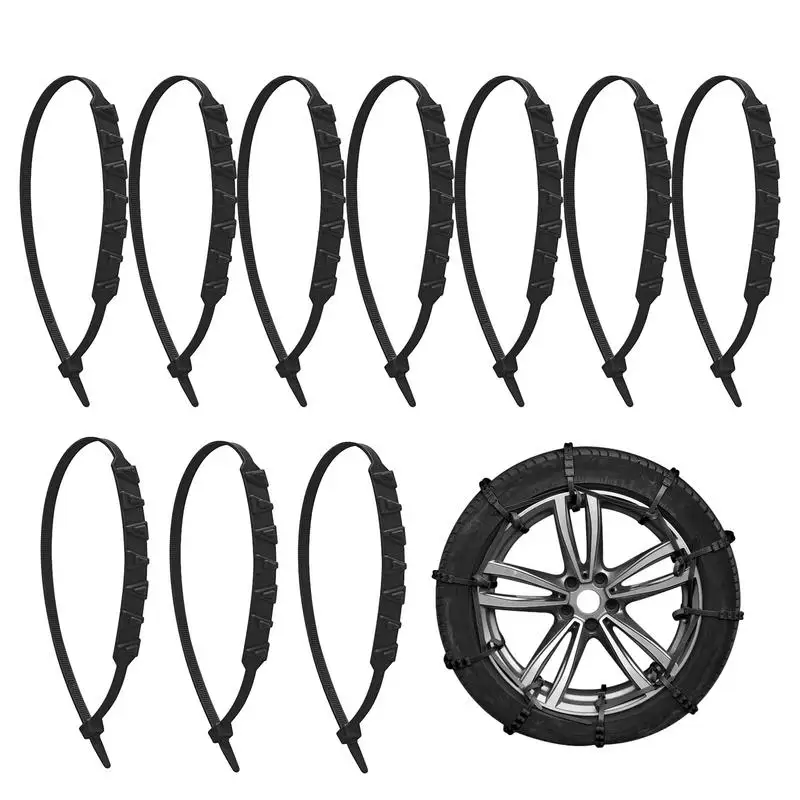 

10PCS Snow Chains Adjustable Anti Skid Zip Universal Tire Cable Belts Electric Bikes Tire Chains Tire Chains Set for Trucks