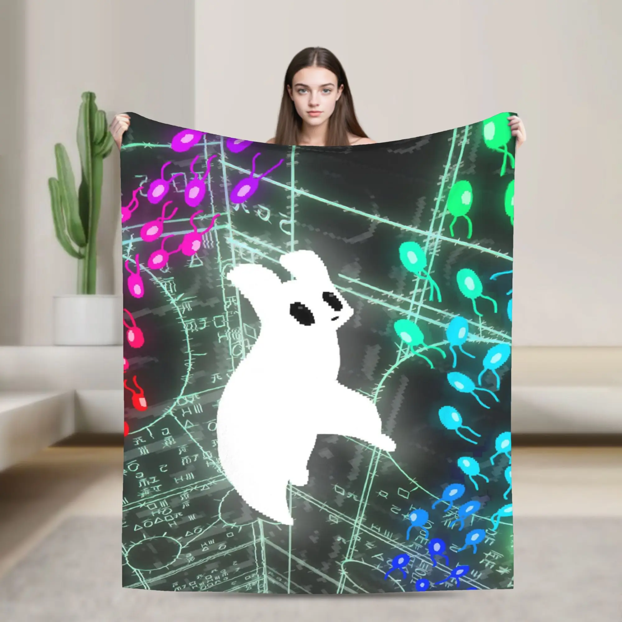 Rain World Slugcat Indie Game Gaming Blanket Fleece  Cozy Lightweight Thin Throw Blankets for Bed Rug Piece
