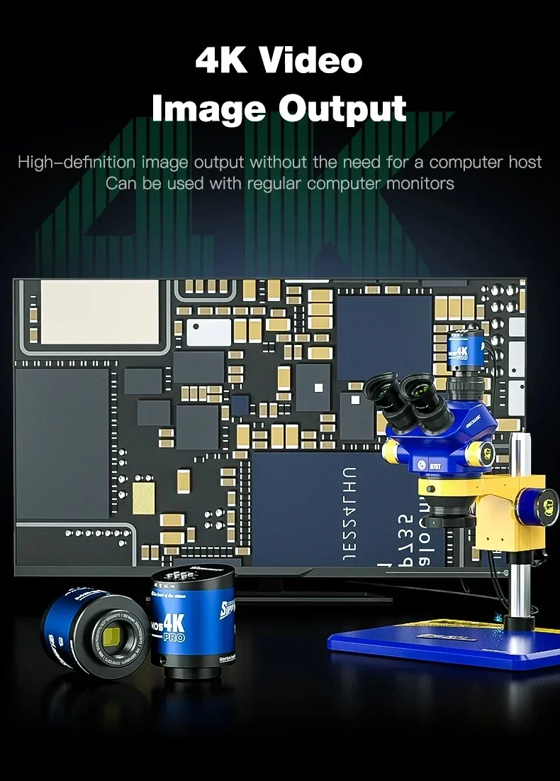 Imagem -06 - Mechanic Mos4k Pro Industrial Video Microscope Câmera Magnifier Repair Tool para o Telefone Móvel Pcb 3840x2160 @ 30fps