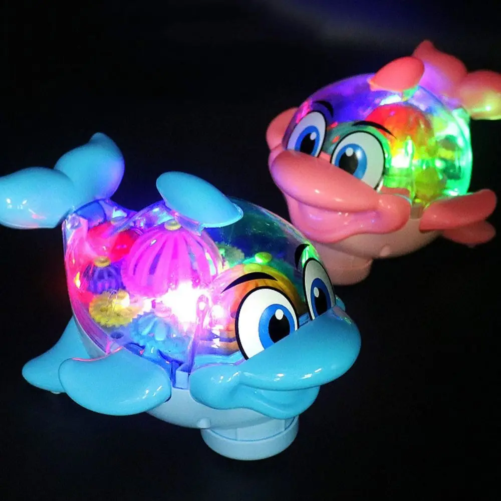 LED Light Up Dolphin Electric Flexible Mechanical Gear Sea Creature Light Music Decoration Simulation Sea Animal