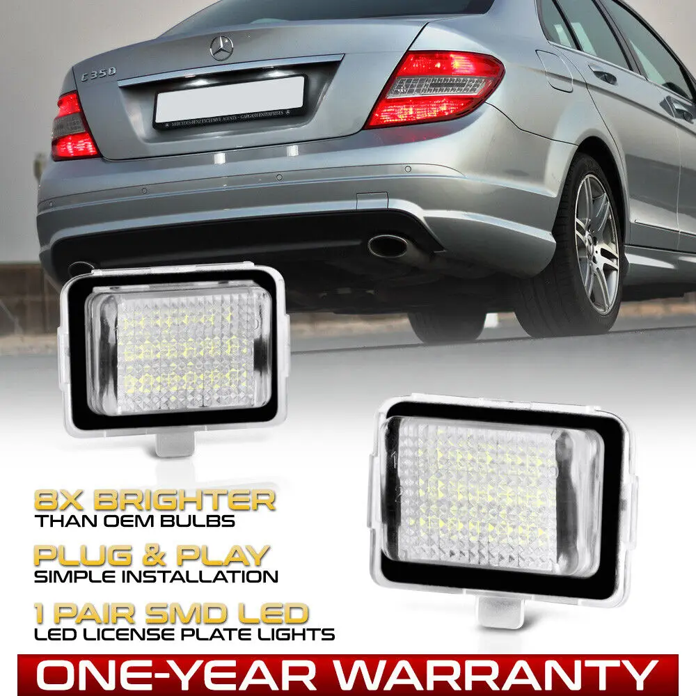 2008-2011 Merecedes C/E/S Class CLS FULL LED License Plate Lights Pair Lamps SET