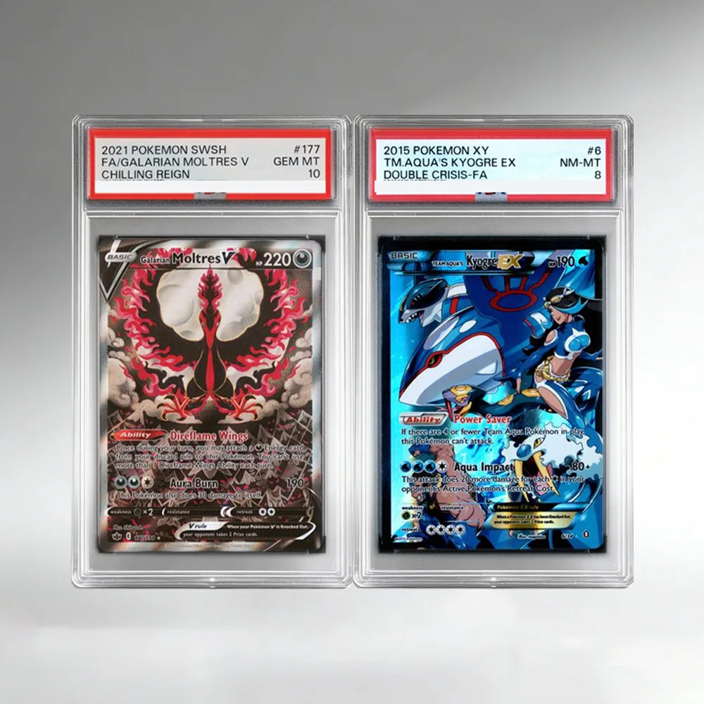 Cartão de Avaliação de Anime DIY PTCG EN GALARIAN MOLTRES KYOGRE, Cartão de Jogo Colecionável, Cartão de Coleção de Anime Clássico, Cartão com Etiqueta Holográfica, Brinquedo