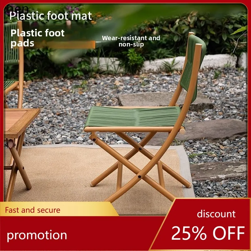 

HT Table and Chair Home Balcony Leisure Arrangement Portable Backrest Chair Camping Picnic Outdoor Folding Rattan Chair