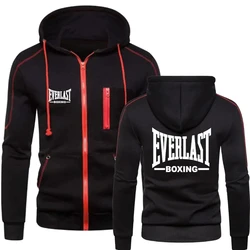 2024 New Fashion Zipper Hoodie EVERLAST Men's Sportswear Solid Blazer Men's Sportswear Casual Warm Sportswear Set Winter