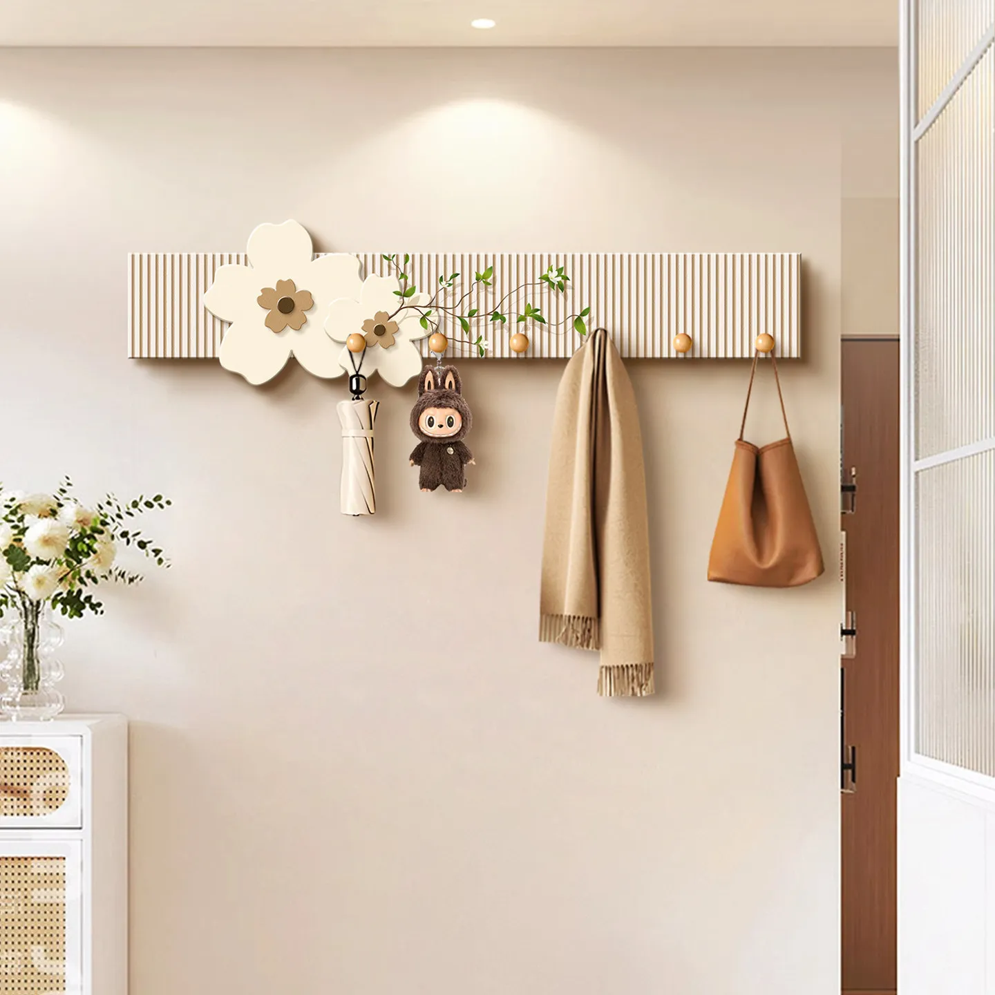 cream style clothes hook entrance wall-mounted home decorative coat hanger living room kleiderstange wandmontage room furniture