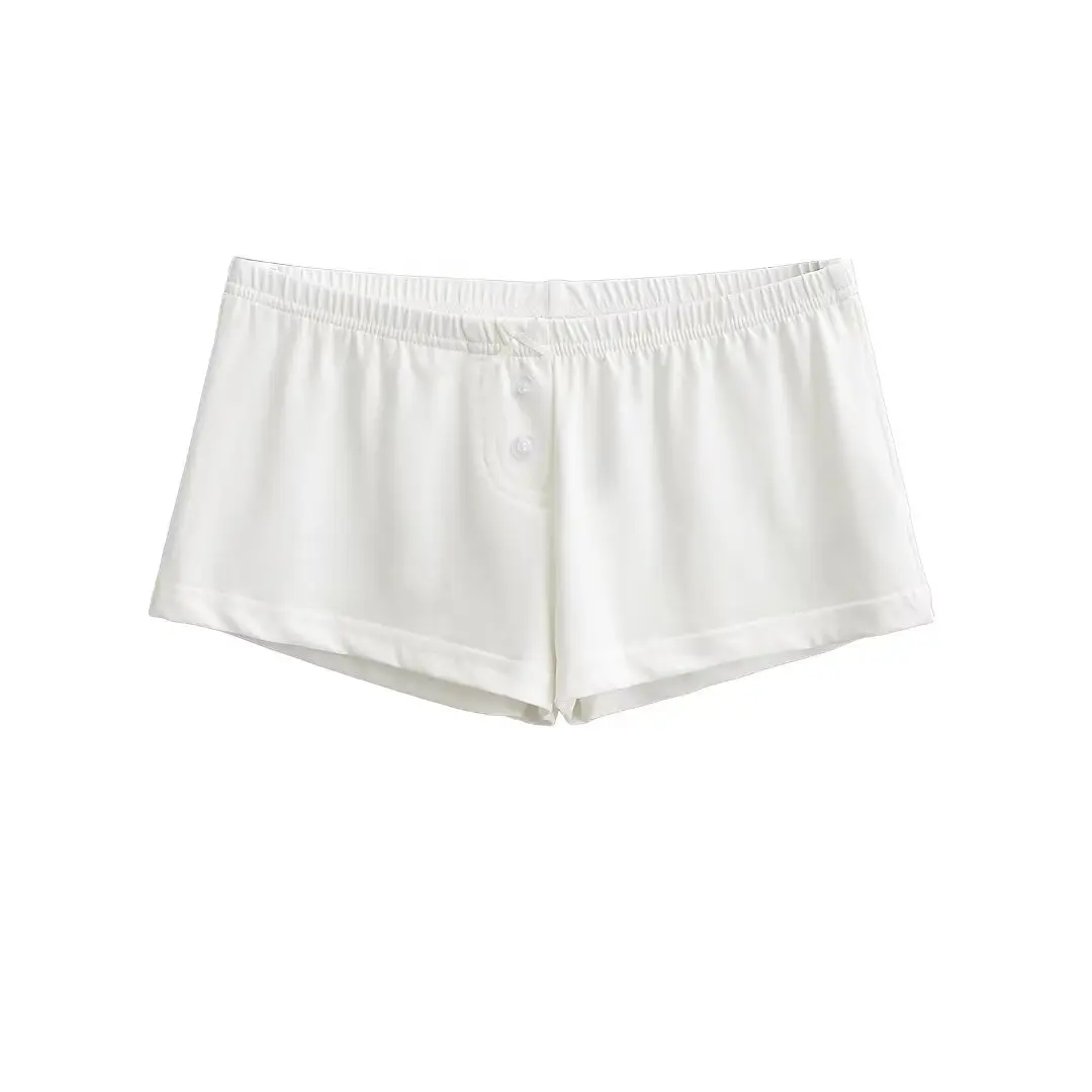 الأمريكية BM Sle منخفضة الخصر orts المرأة الصيف عادية المنزل بوت السراويل واسعة الساق السراويل الساخنة زر عقدة ملابس خارجية #4