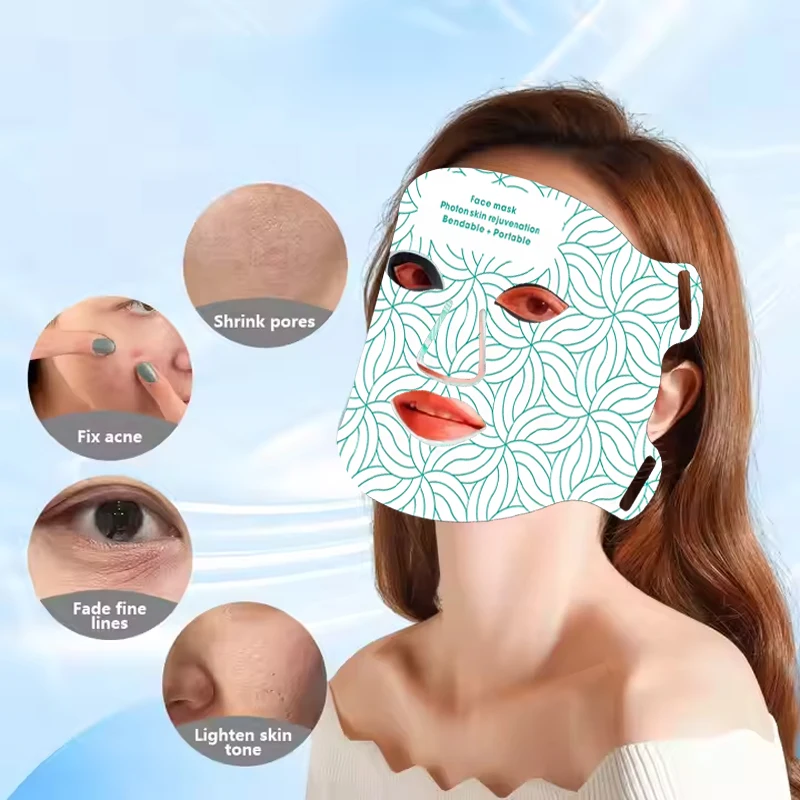 الطبية الأحمر الوجه أدى العلاج بالضوء قناع 3D الوجه منتج تجميل آلة بقيادة مصباح العلاج العناية بالبشرة إصلاح تفتيح البشرة