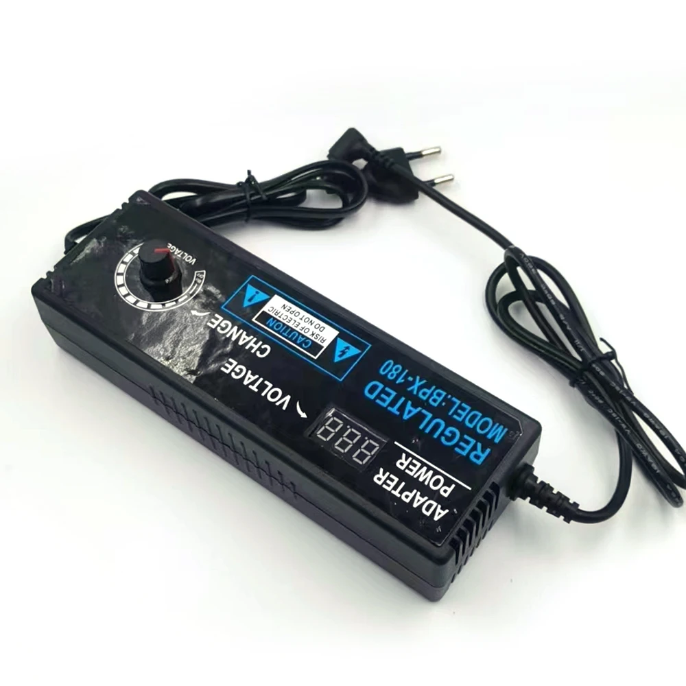 

Adjustable Voltage Power Adapter 3-12V 10A Universal AC Input Clear Display Screen High Work Efficiency 22-Wire Cable EU Plug