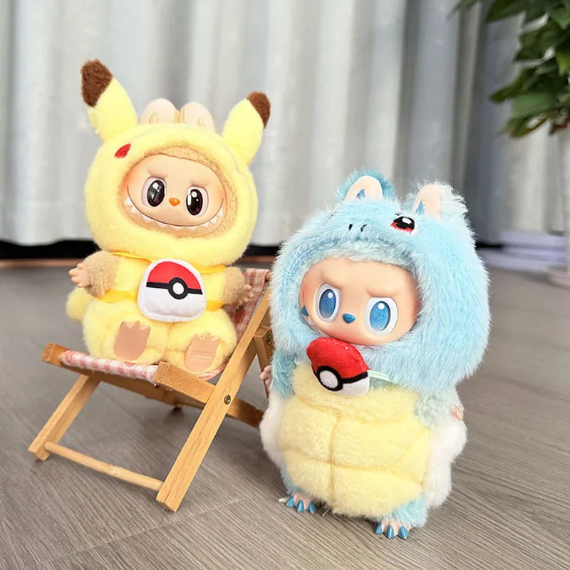 4 Stile für Labubu-Kleidung, Pokemon-Pikachu-Set, Rollenspiel-Kostüm, animierte Charaktere, Labubu-Zubehör (keine Puppen)