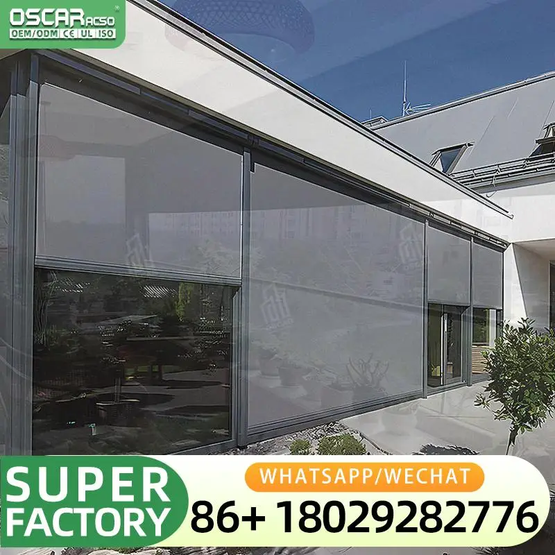 Retractable Patio Roof Awning for Swimming Pool Outdoor Gazebo Pavilion Carton with Aluminum Alloy and PVC Frame Creative Design