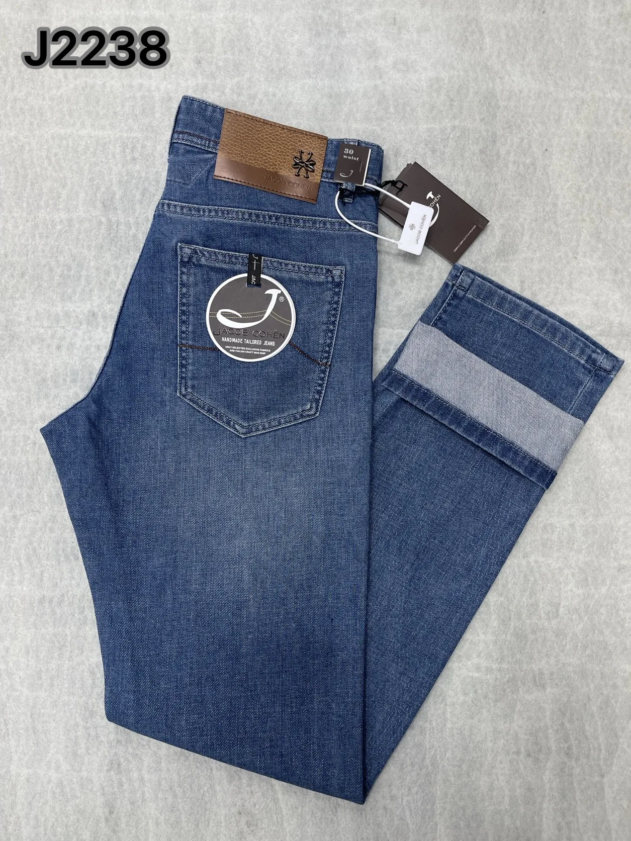 

BLLIYOSS Jeans Thin Cotton Men 2026 SS New Business Embroidery straight-leg Outdoors Pants Old Money High-Quality 30 To 40 yarda