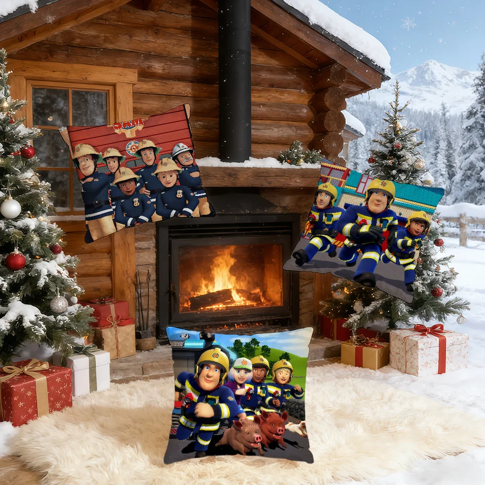 Cartoon F-Firemans S-Sams cushion cover Home Bedding Sofa living Room pillowcase Simple Soft Skin Cushion Cover Party Gift
