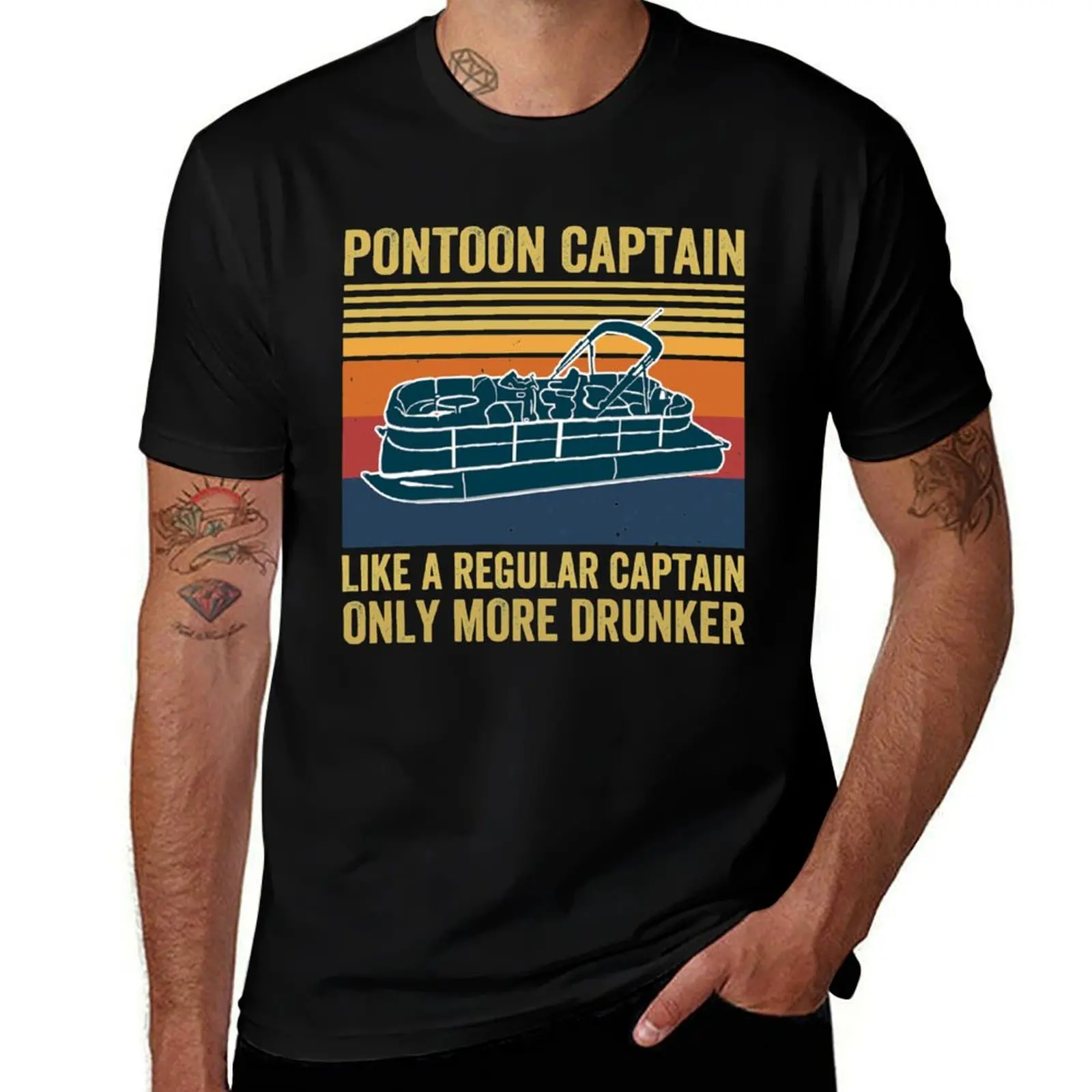 

Pontoon Captain Like A regular Captain Only More Drunker T-Shirt cotton graphic tees boys whites t shirts for men graphic