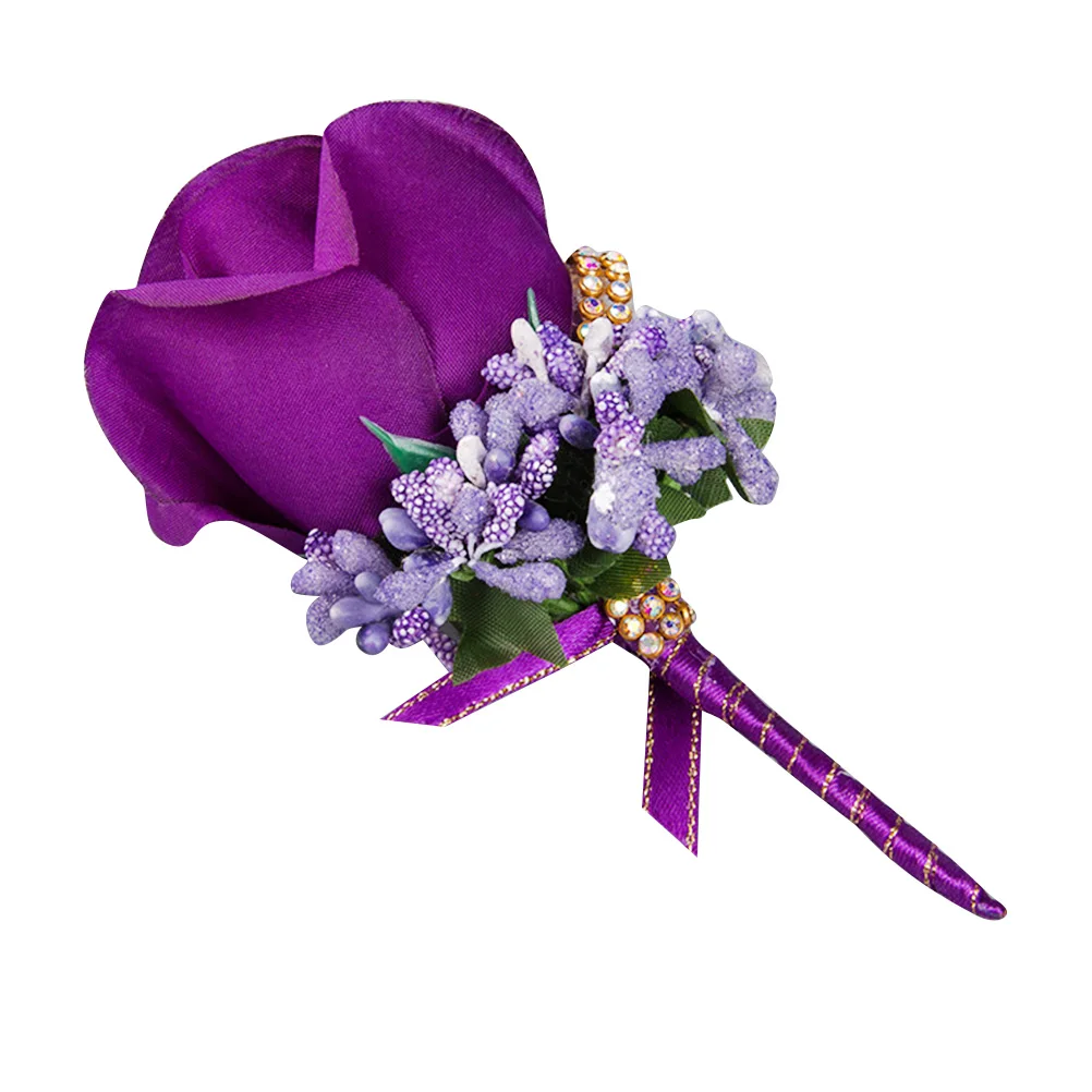 

2pcs Simulation Rose Corsage Wedding Brooch Bride Clothes Breastpins Floral Ornament Bridal Accessories For Party Banquet Prom