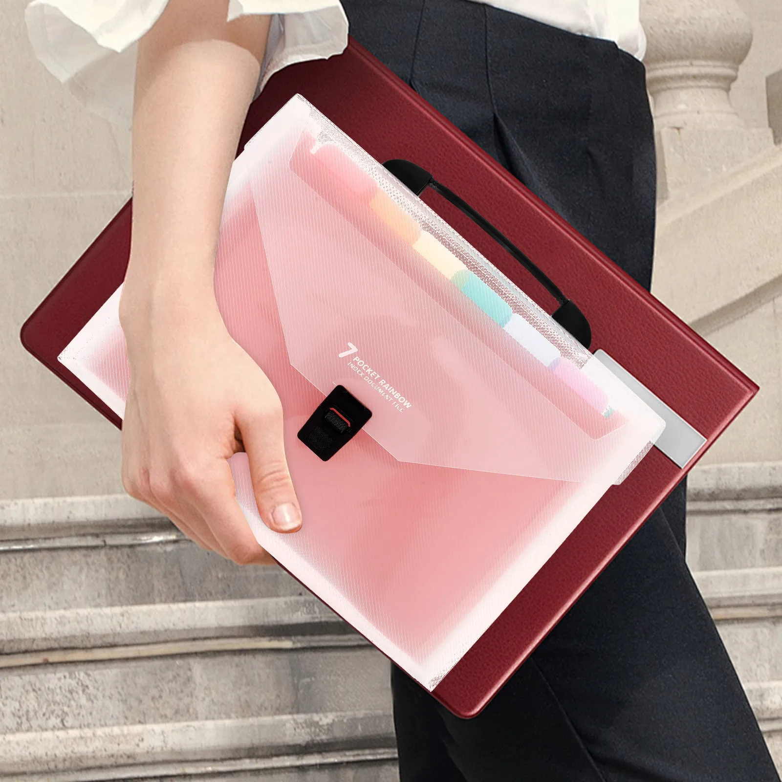 

Multi Pocket Expanding File Organizer Portable Lightweight Accordion Folder for Papers Bills Checks Receipts Documents Office