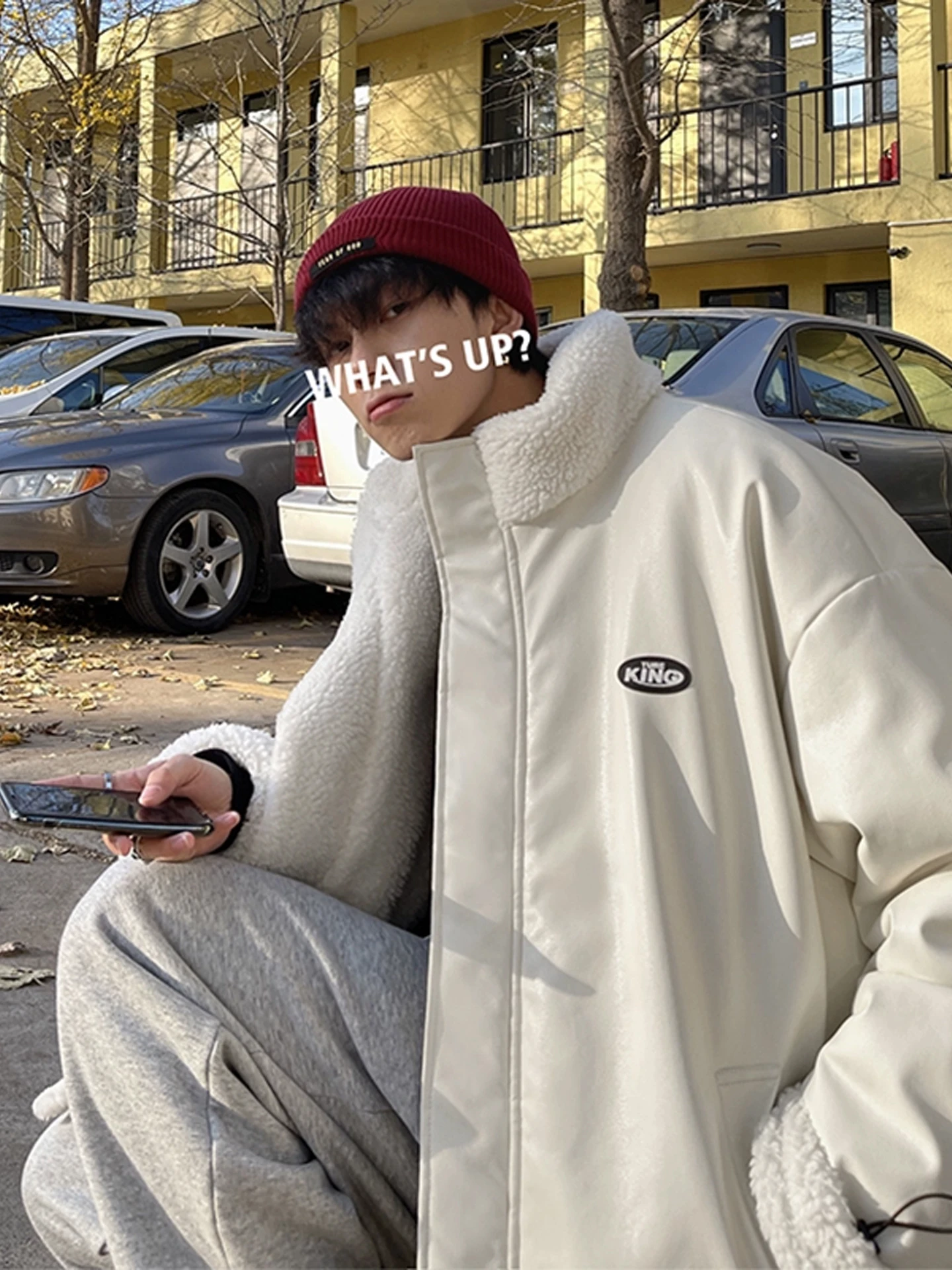 

Мужская двусторонняя хлопковая куртка на осень-зиму с утеплением из флиса и искусственной кожи, в корейском стиле, модная