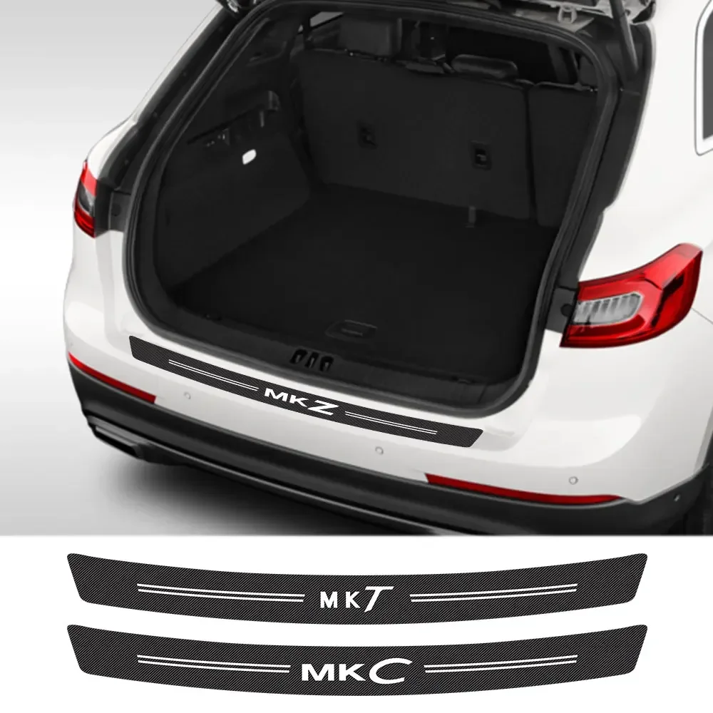 Car Bumper Sticker For Lincoln Continental Navigator MKZ MKT MKC MKS MKX Auto Accessories Carbon Fiber Trunk Decals Decoration