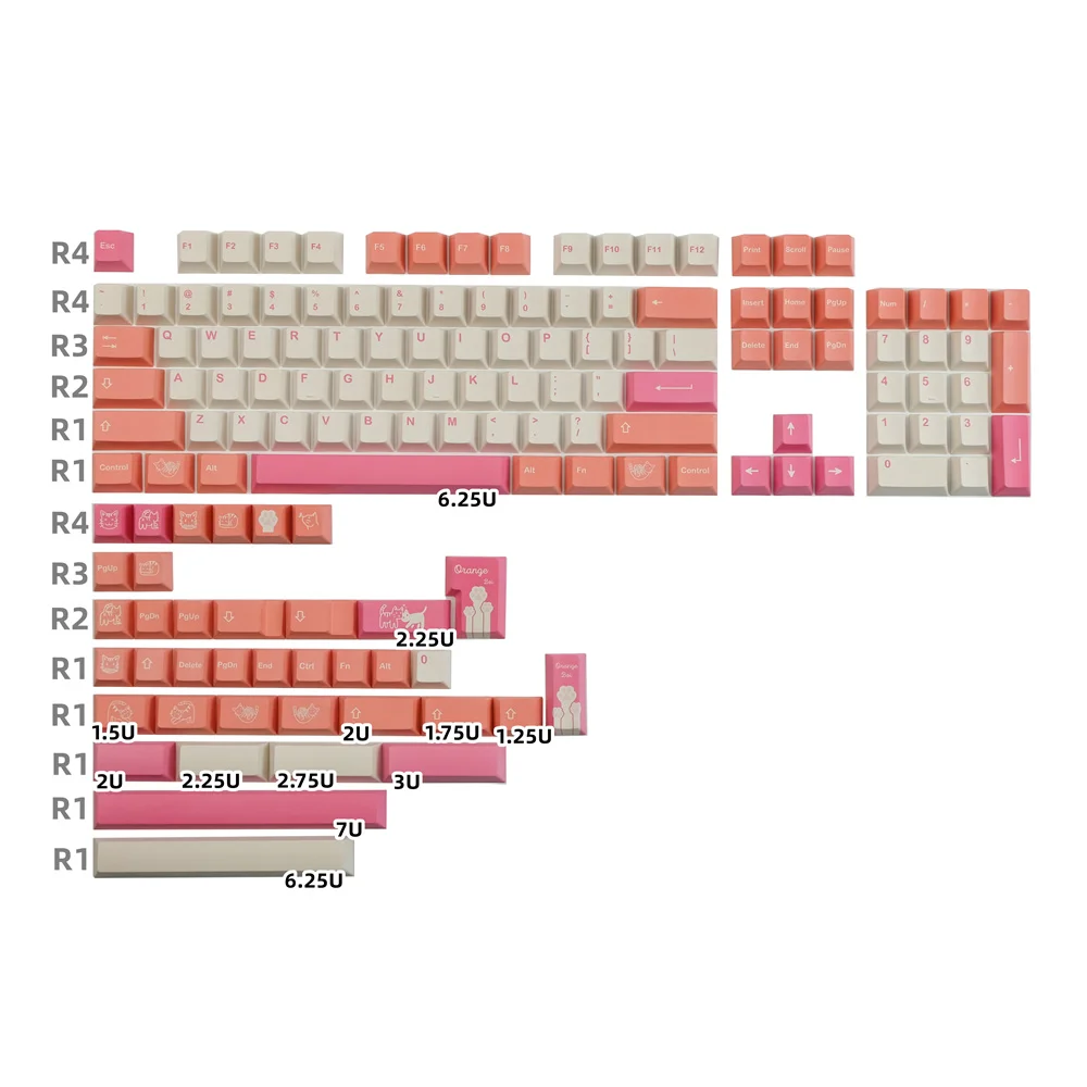 

PBT Keycap Cherry Profile GMK Orange Boi Keycaps 142 Keys DYE-Sublimation ISO Enter For Cherry MX Gateron Kailh TTC Switches