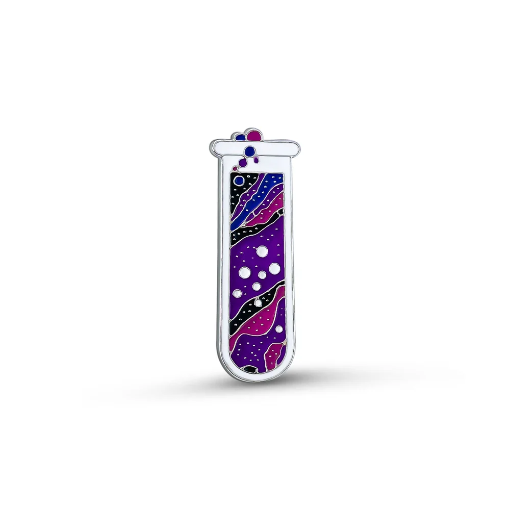 Harong New Galaxy Space Test Tube Enamel Pin Delicate Science Astronautics Chemical Brooch for Scientist Friends Gift