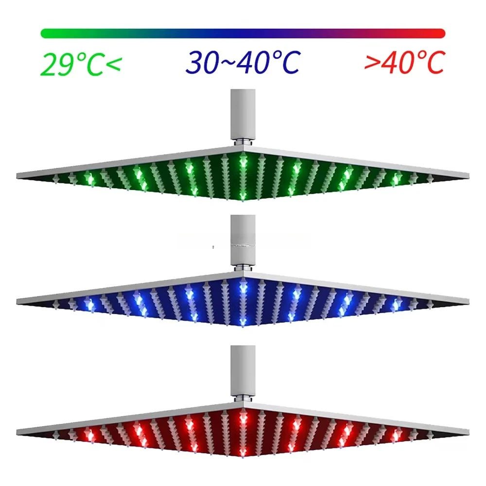 Wall Mounted Thermostatic Bathtub Shower Set 10 Inch Rain Shower Head Button Control Bathroom Waterfall Shower Faucet