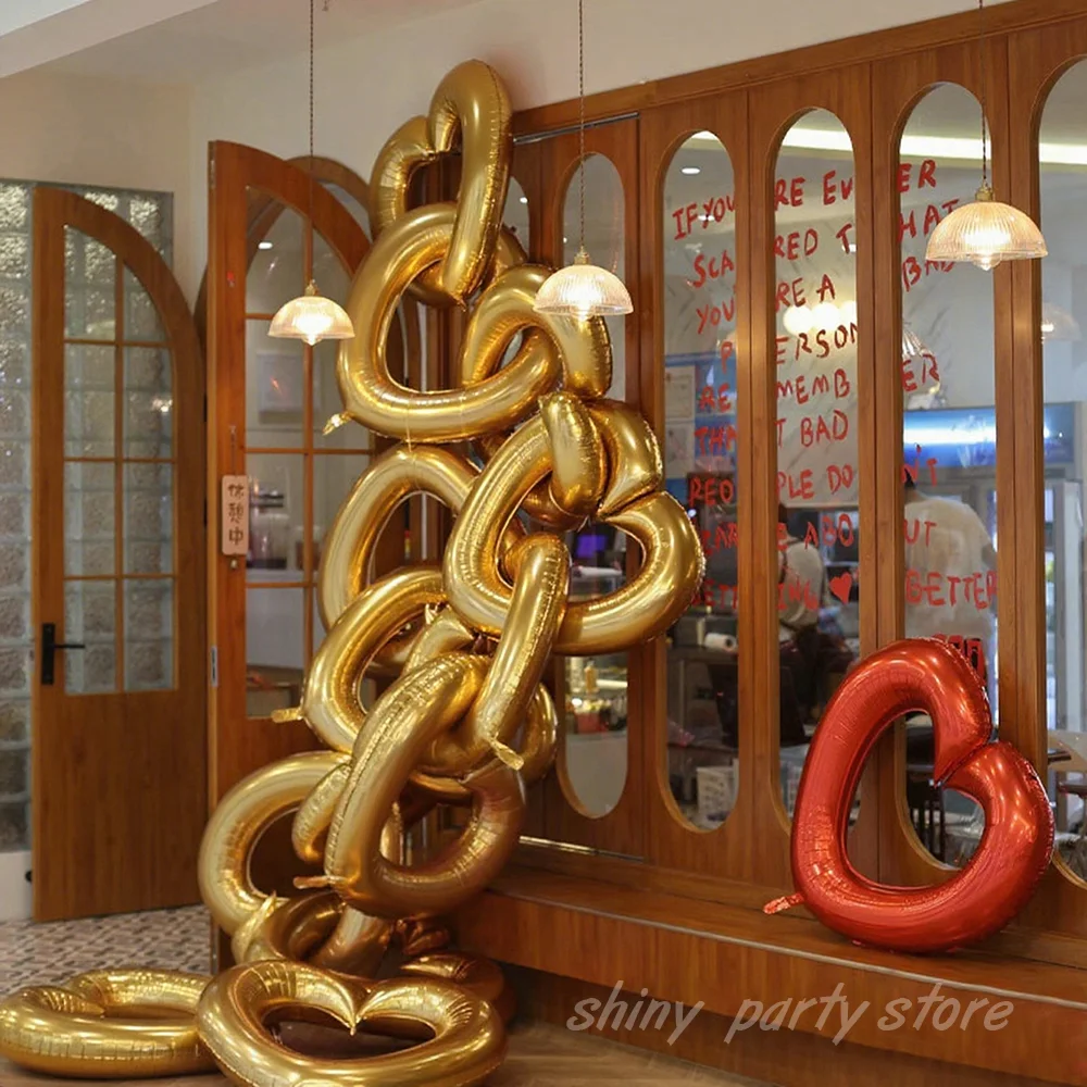 

40 Inch Hollow Out Aluminum Foil Balloons with Large Hearts for Valentine's Day Wedding Engagement Holiday Celebration Decor