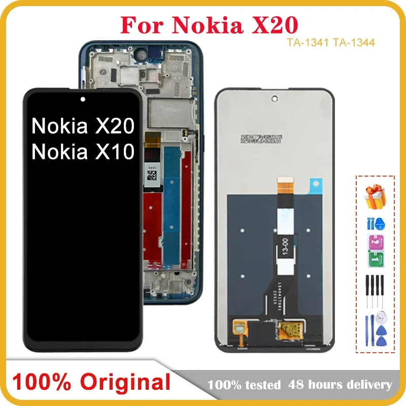 

Оригинальный ЖК-дисплей для Nokia X10, X20, TA-1350, TA-1332, TA-1341, TA-1344, сенсорный экран, дигитайзер в сборе, замена