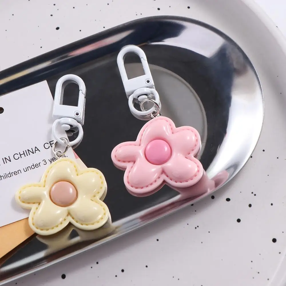 Fashion Korean Style Flower Keychain Mini Kawaii Resin Floral Keyring Colorful Cute Bloom Pendant Backpack Decor