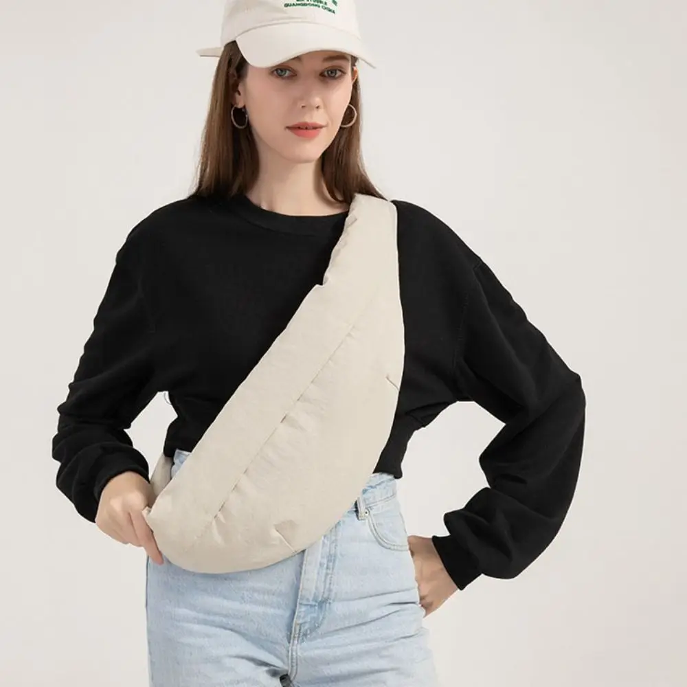 

Zipper Women Chest Bag Fanny Pack Multifunctional Sports Shoulder Bag Large Capacity Multi-layer Nylon Crossbody Bag Travel